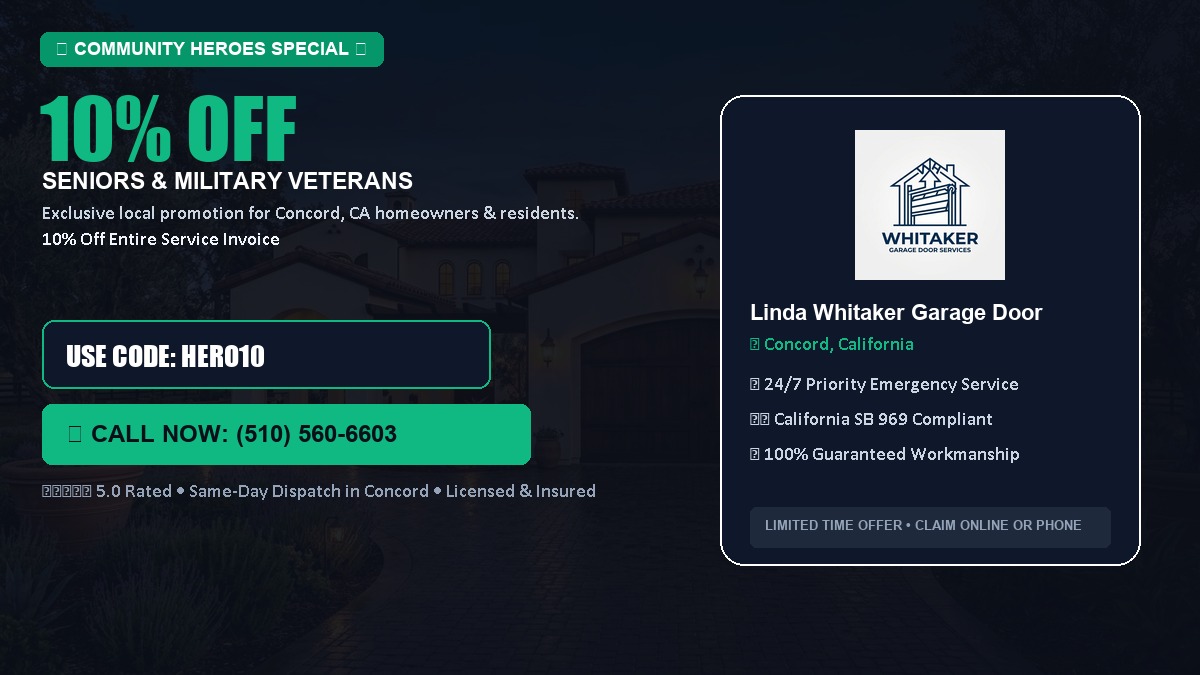 10% OFF Senior Citizens (65+) & Military / Veteran Community Discount in Concord, CA