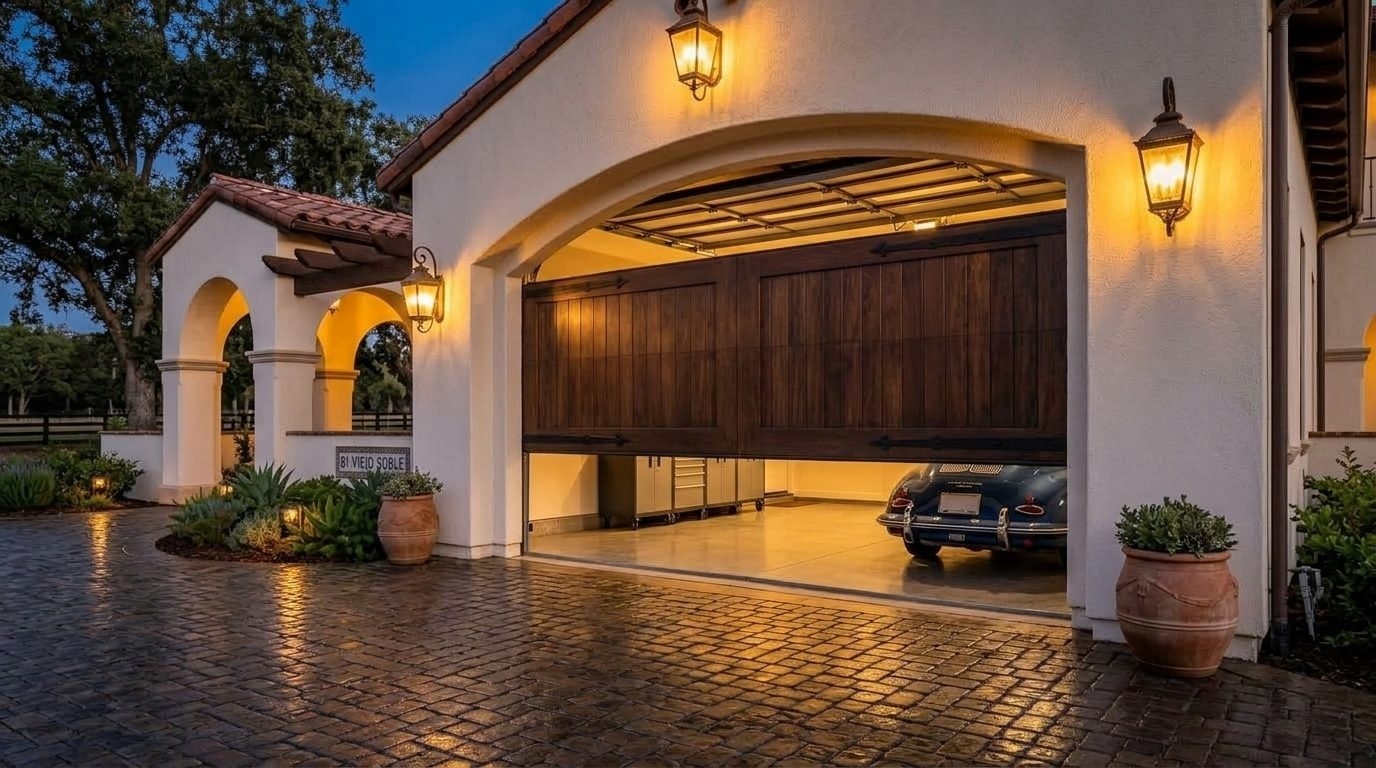 Linda Whitaker Garage Door Repairs Garage Door Gliding Open Revealing Warm Illuminated Interior